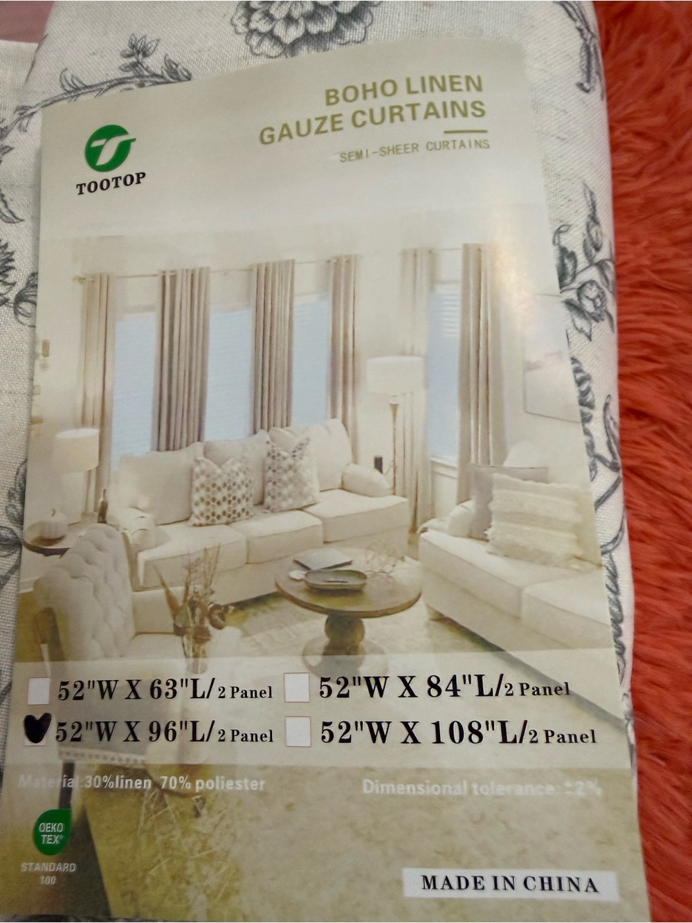 Boho Linen Gauze Curtains - Cream Semi-Sheer Panels